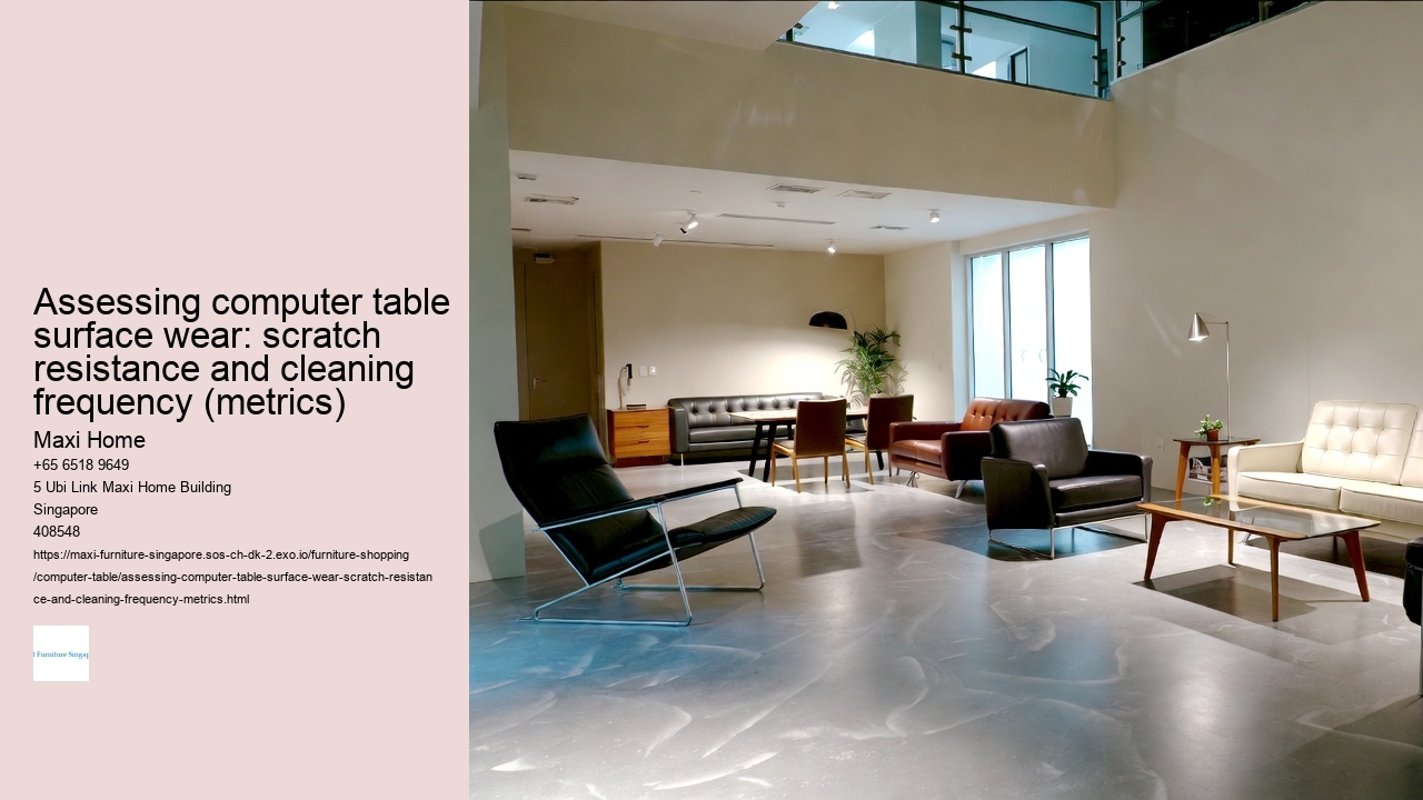 Assessing computer table surface wear: scratch resistance and cleaning frequency (metrics)
