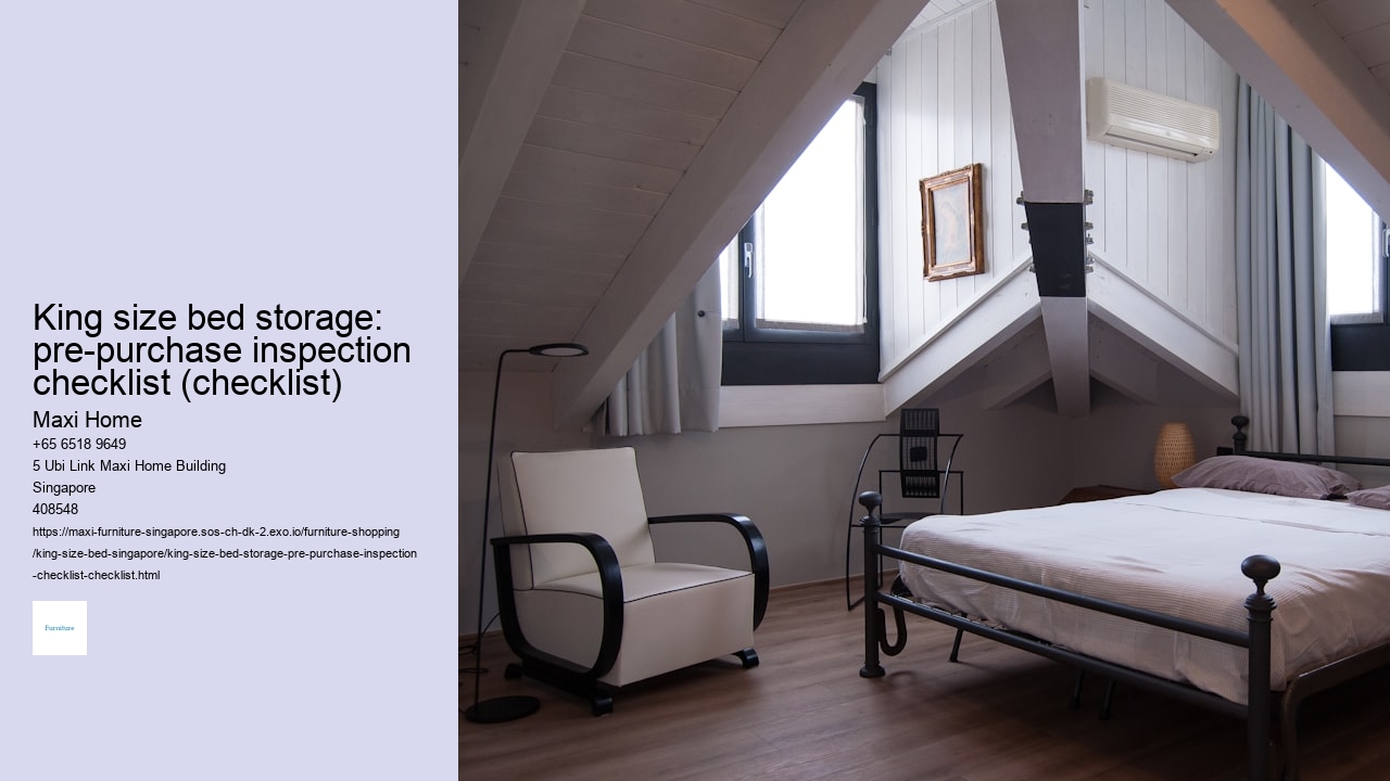 King size bed storage: pre-purchase inspection checklist (checklist)